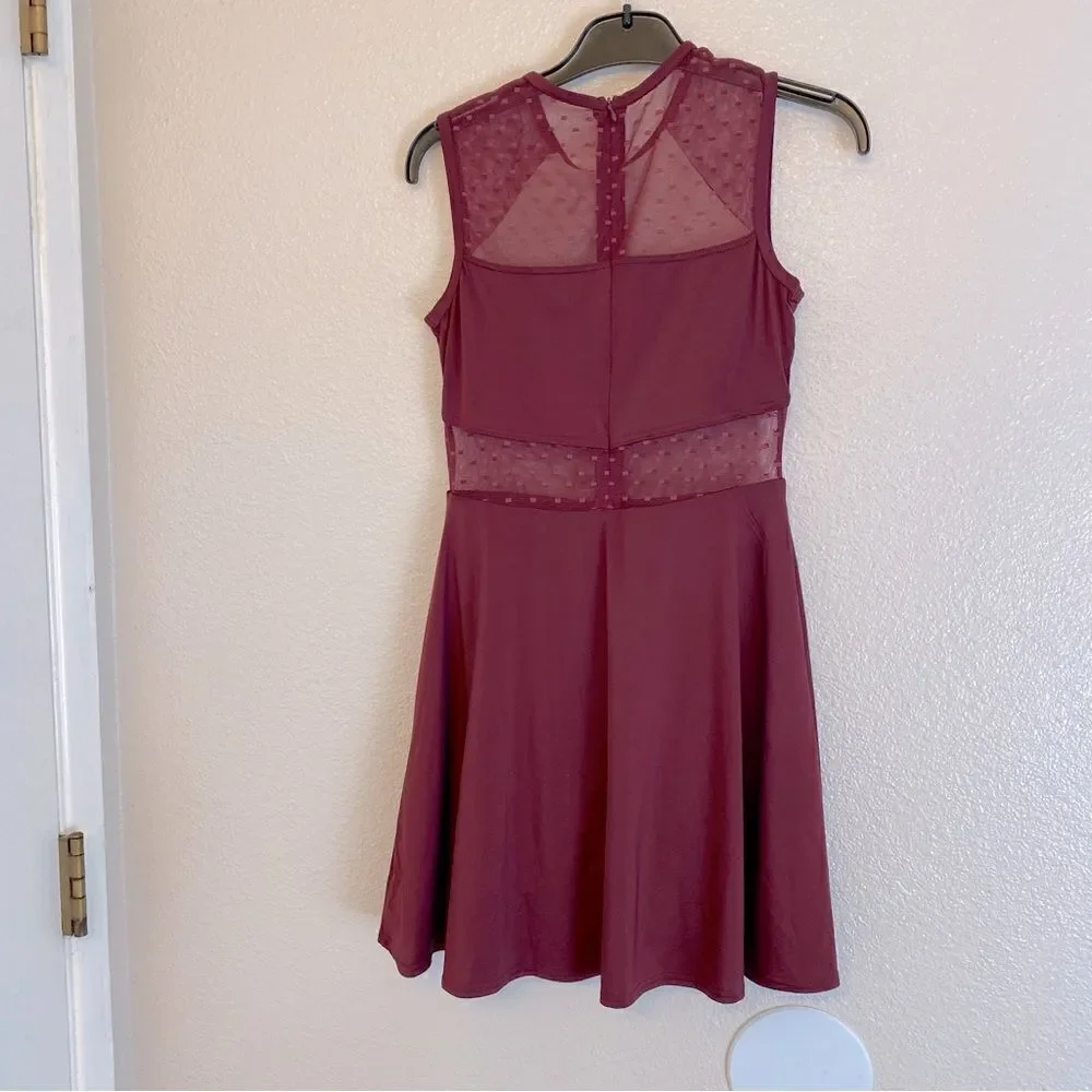 Weissman Balera Dance costume burgundy red Point D'Esprit Day Dress D11099 SA
